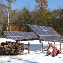 Two Solar Panels in the snow